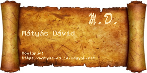 Mátyás Dávid névjegykártya